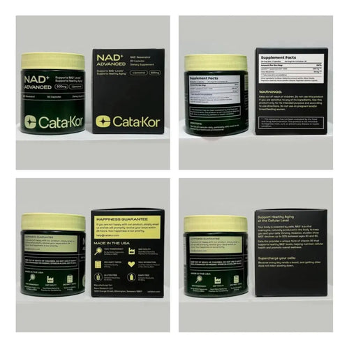 Cata-kor Nad+ Advanced 500mg 60 Cápsulas | Suplemento Dietético | Liponad Y Trans-resveratrol Para Energía Celular Y Antienvejecimiento